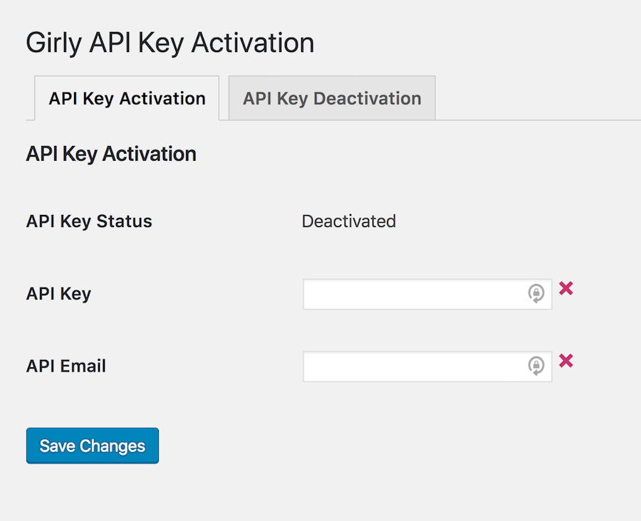 Activate API Key. Почта api