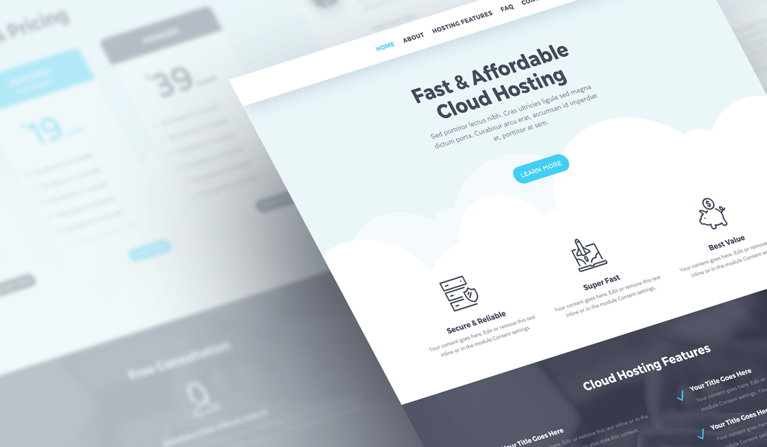 Hostly: Free Divi Layout Pack for a Hosting Business!