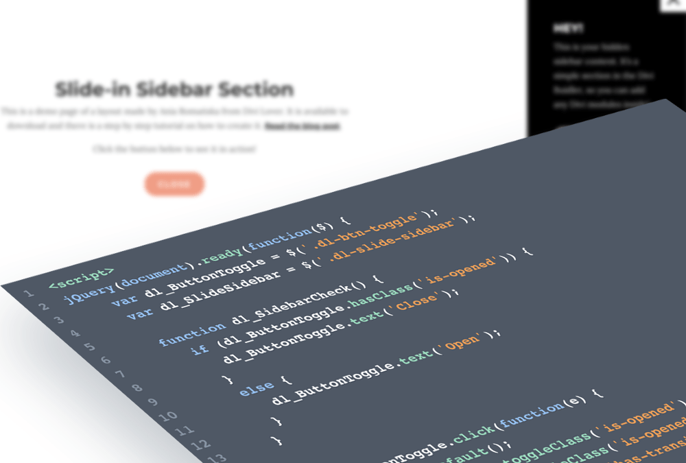 Slide-in Sidebar Section in the Divi theme