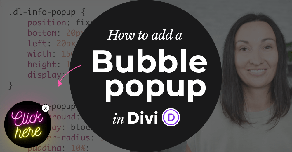 How to Add a Fixed Bubble Popup Link to Divi without any plugins!