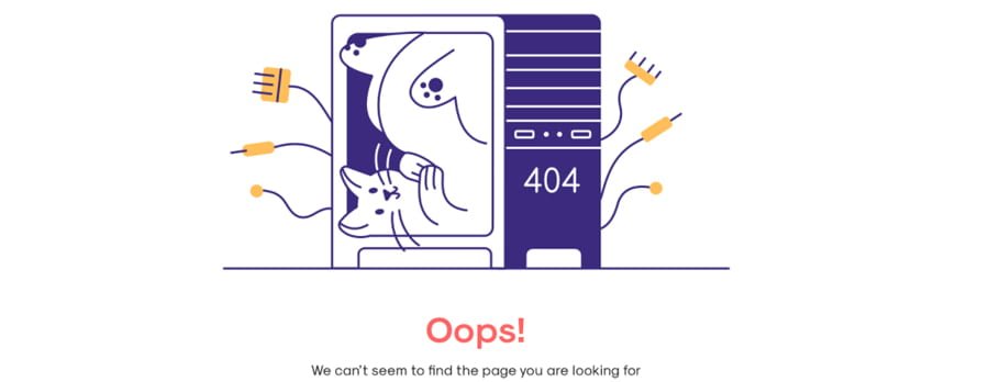 a cute cat in a box creative 404 page design